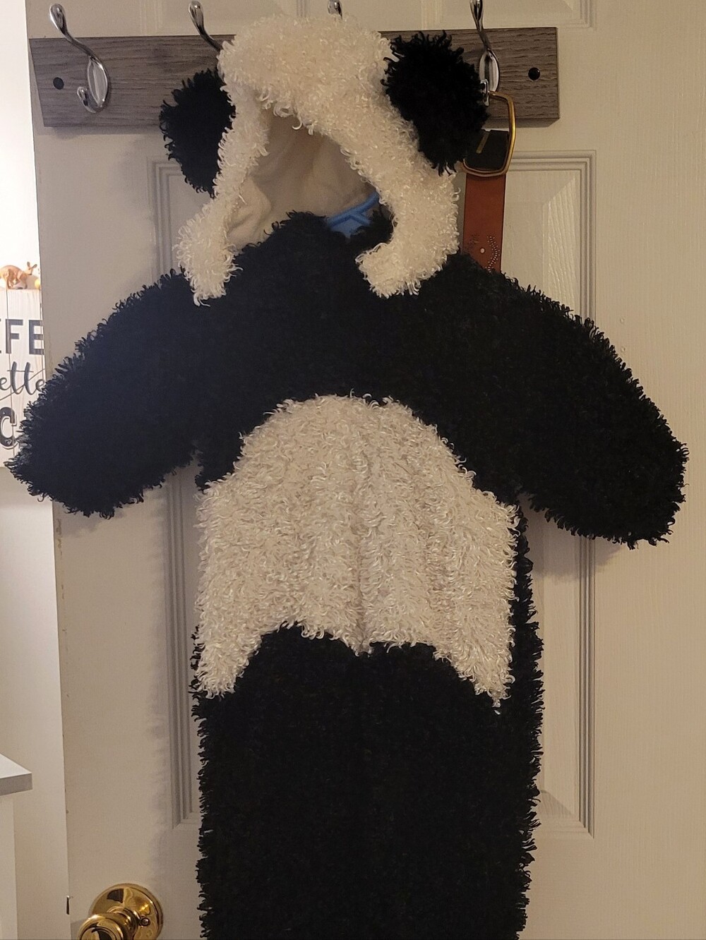 Hand Made Panda Bear Halloween Costume, Size 18-24 Mo